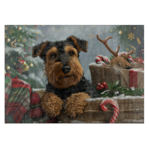 Planche À Découper Fête de Noël du chien Airedale