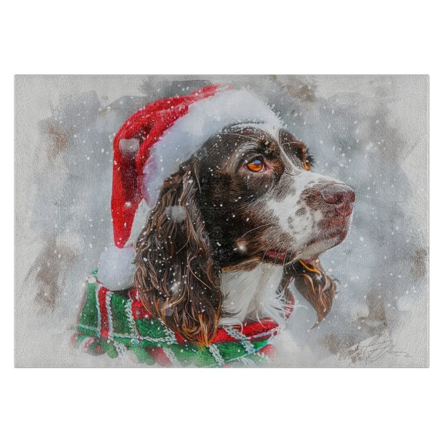 Planche À Découper Fête de Noël Springer Spaniel Dog (Devant)