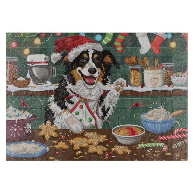 Planche À Découper Fête des bergers australiens Noël (Devant)