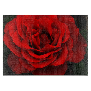 Planche À Découper Feu Rouge Rose Verre Coupe