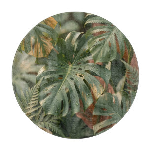 Planche À Découper Feuillage tropical luxuriant Monstera fougères Jun
