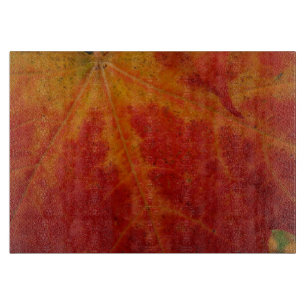 Planche À Découper Feuille de Érable Rouge Photographie de Nature Abs