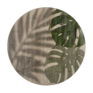 Planche À Découper Feuille Tropicale Minimaliste de Monstera Verte Om
