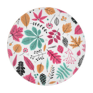 Planche À Découper Feuilles d'automne Abstrait Motif sans fil