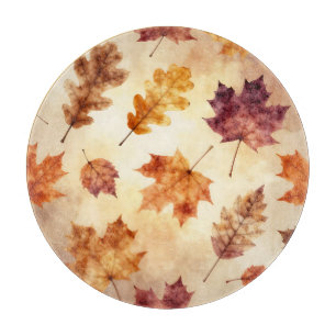 Planche À Découper Feuilles d'automne Aquarelle Motif d'automne
