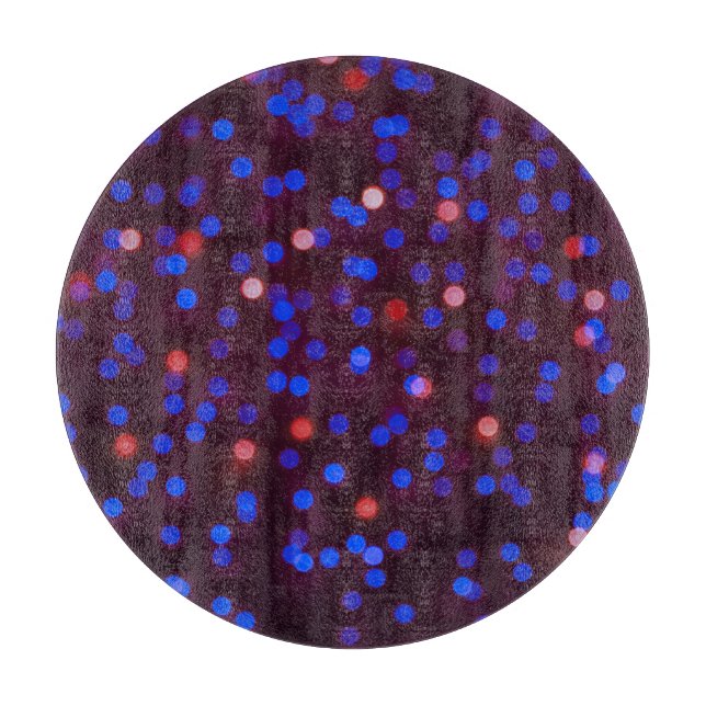 Planche À Découper Feux de Noël, flou, arrière - plan festif. (Devant)