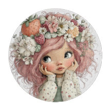 FILLETTE AU THÈME D'ÉTÉ MIGNON AVEC DES FRAISES