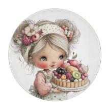 FILLETTE AU THÈME D'ÉTÉ MIGNON AVEC TARTE AUX FRUI