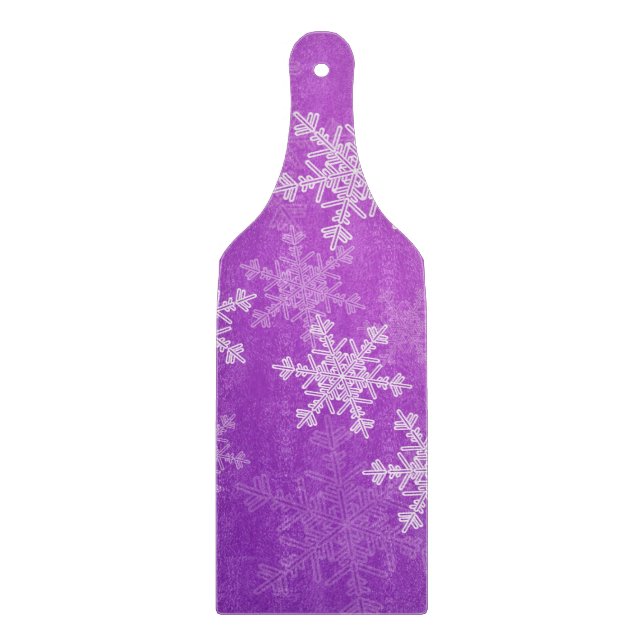 Planche À Découper Flacons de Noël mauves et blancs (Devant)