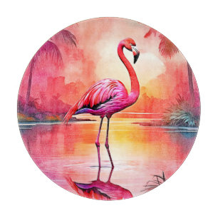 Planche À Découper Flamant rose tropicale dynamique
