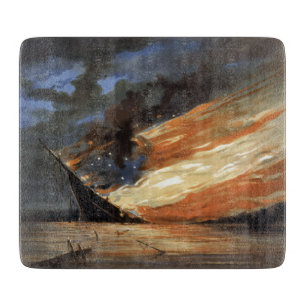 Planche À Découper Flambeaux de la guerre civile rebelle sur le feu d