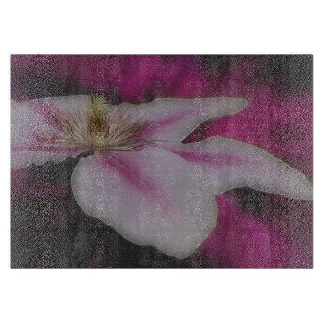 Planche À Découper Fleur Clematis Blanche Et Rose (Devant)