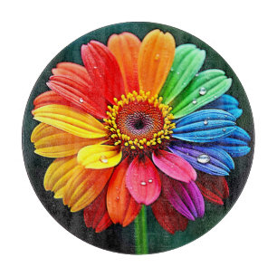 Planche À Découper Fleur d'art à pétale arc-en-ciel
