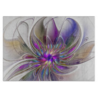 Fleur d'art fractal abstrait énergique et coloré