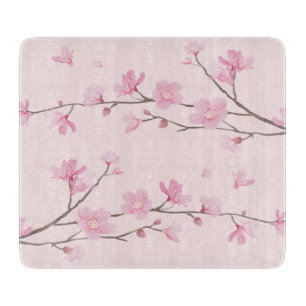 Planche À Découper Fleur de cerisiers - rose