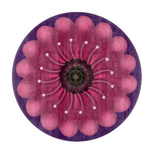 Planche À Découper Fleur de fantaisie rose lumineuse   Floral néon ab