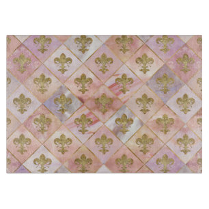 Planche À Découper Fleur de lis motif Pastel Quartz