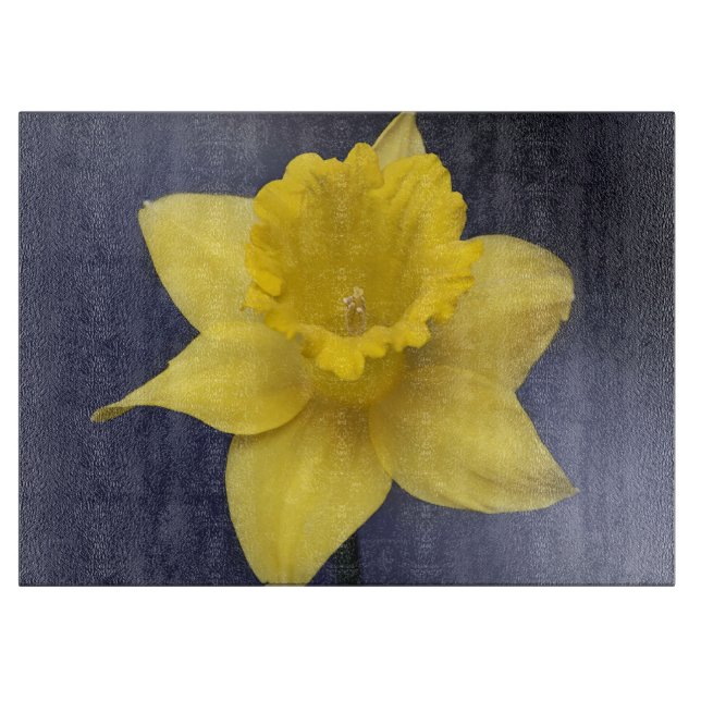 Planche À Découper Fleur de Narcisse jaune peinture à l'aquarelle flo (Devant)