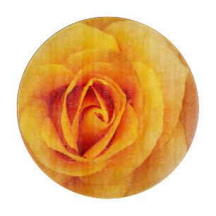 Planche À Découper fleur de rose jaune