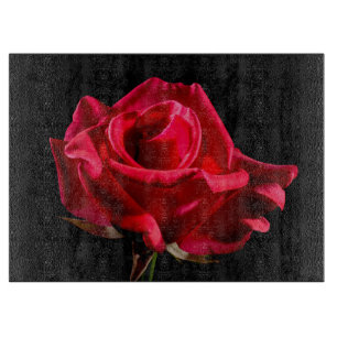 Planche À Découper Fleur de rose rouge florale