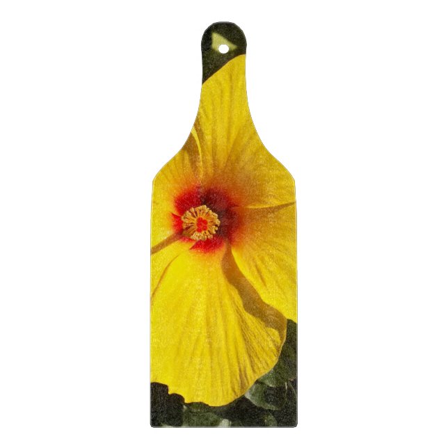 Planche À Découper Fleur d'Hibiscus jaune (Devant)