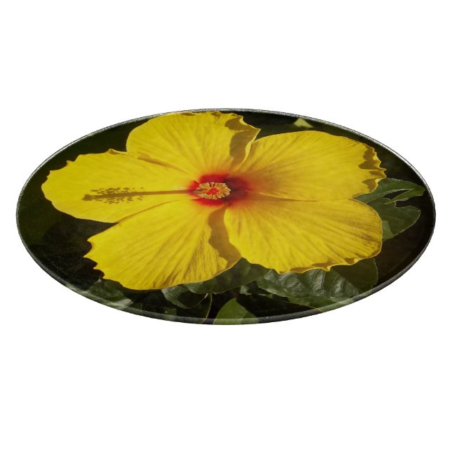 Planche À Découper Fleur d'Hibiscus jaune (Coin)