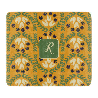Planche à découper fleur et feuille rétro