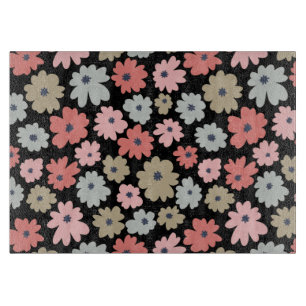 Planche À Découper Fleur motif coloré Vintage