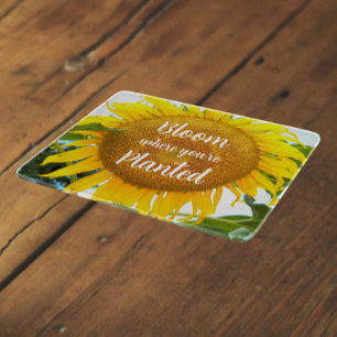Planche À Découper Fleur où vous êtes planté Citation tournesol jaune