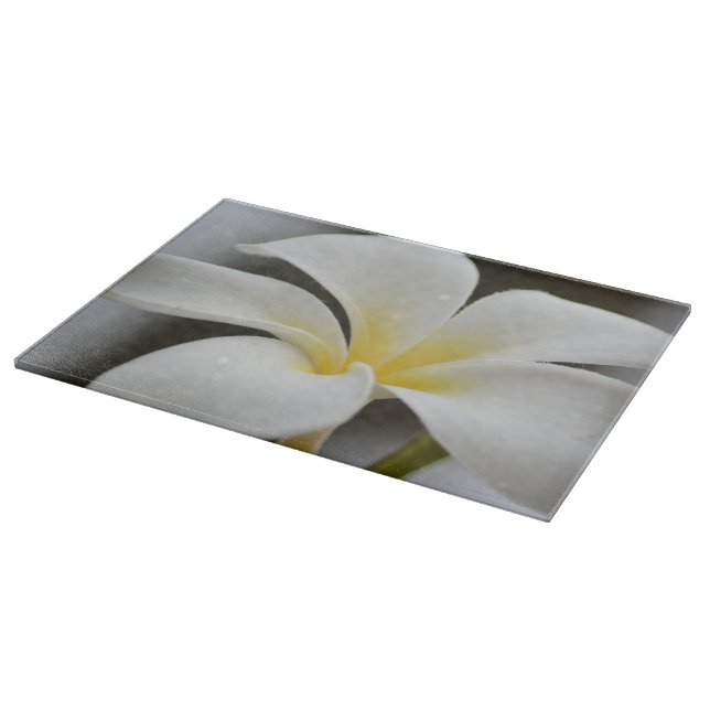 Planche À Découper Fleur Plumeria blanche Kauai (Coin)