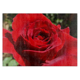 Planche À Découper Fleur rose rouge vif Belle florale