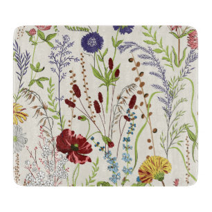 Planche À Découper Fleur sauvage de prairie botanique vintage