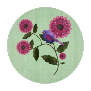 Planche À Découper Fleur vibrante de printemps avec l'art d'un joli o