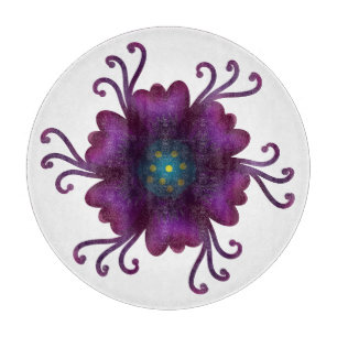Planche À Découper Fleur violette gothique Fleur botanique sombre