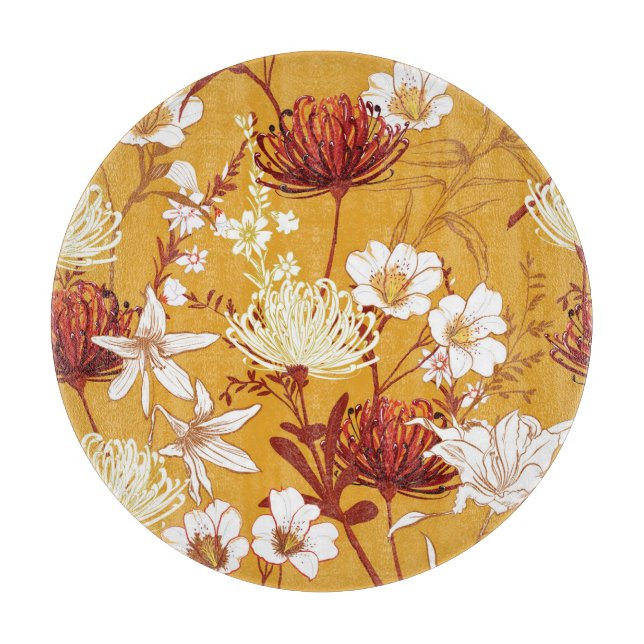 Planche À Découper Fleuron Rétro : Art de la ligne florale inachevé (Devant)