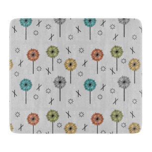 Planche À Découper Fleurs atomiques rétro multicolores