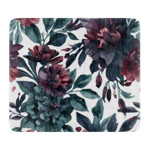 Planche À Découper Fleurs Botaniques Aquarelle Maussade Floral