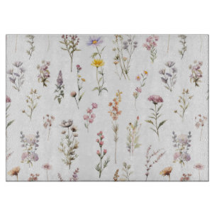 Planche À Découper Fleurs colorées, Fleurs sauvages, Fleurs de Jardin