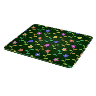 Planche À Découper Fleurs colorées, Motif Floral, Verdure, Boho