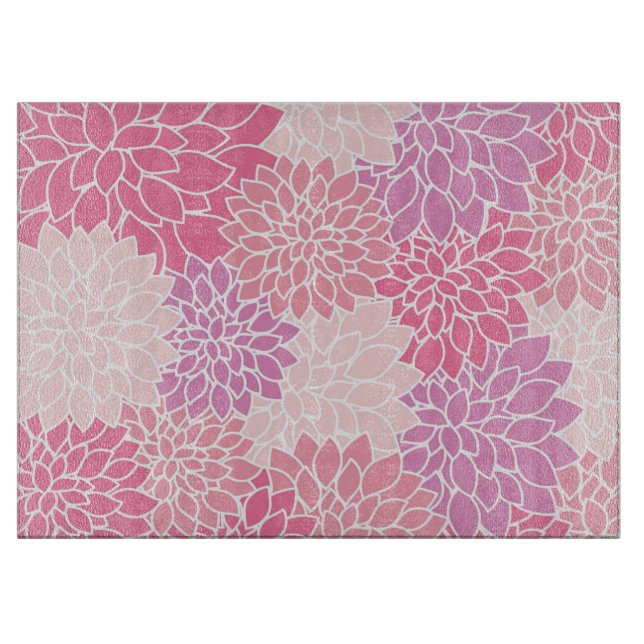 Planche À Découper Fleurs Dahlia, Motif De Fleurs, Dahlia Rose (Devant)