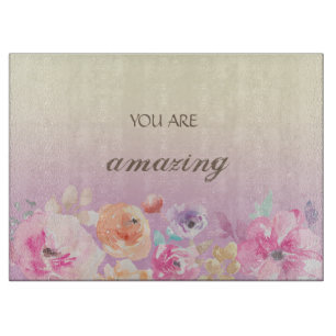 Planche À Découper Fleurs d'aquarelle colorées adorables