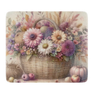 Planche À Découper Fleurs d'automne dans les couleurs pastel aquarell