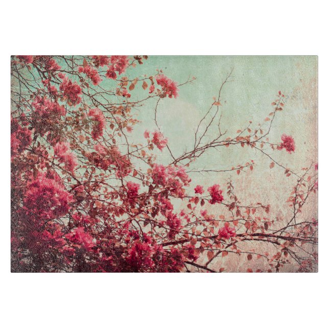 Planche À Découper Fleurs de cerisier Fleur de verre Floral (Devant)