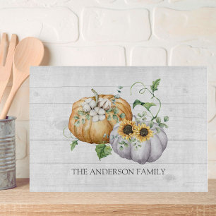 Planche À Découper Fleurs de citrouille d'automne d'automne et de tou