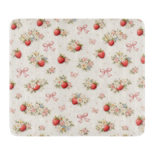 Planche À Découper Fleurs de fraise vintage sans couture cottagecore