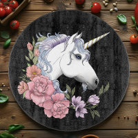 Fleurs de licorne blanche enchantée rose noir