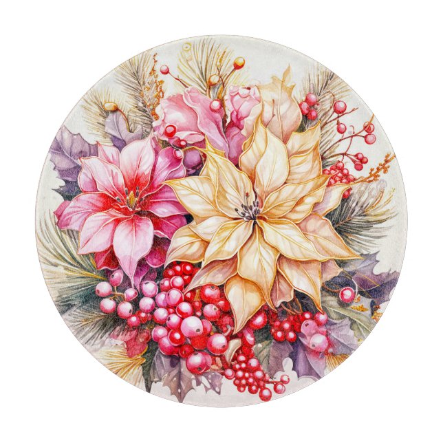 Planche À Découper Fleurs de Noël (Devant)