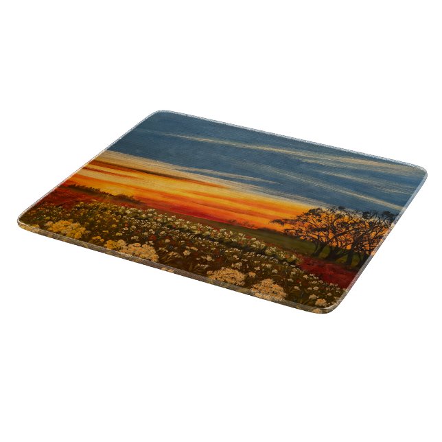 Planche À Découper Fleurs de printemps au coucher du soleil, par Gary (Coin)