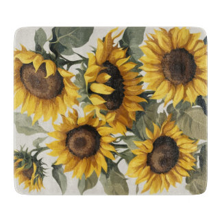 Planche À Découper Fleurs de soleil gaies *Planche de coupe en verre