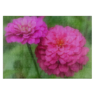 Planche À Découper Fleurs de Zinnia rose vif